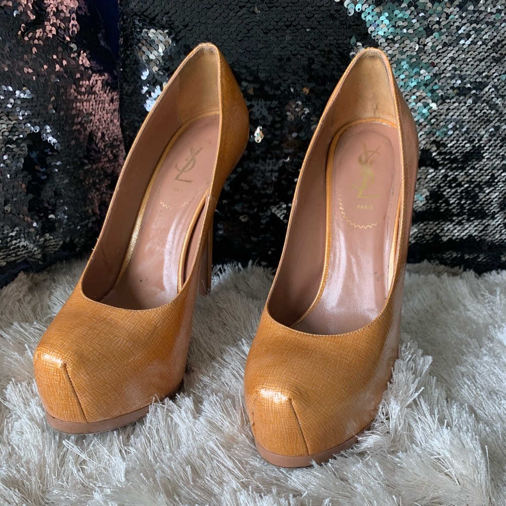 YSL Rive Gauche Platform Heels